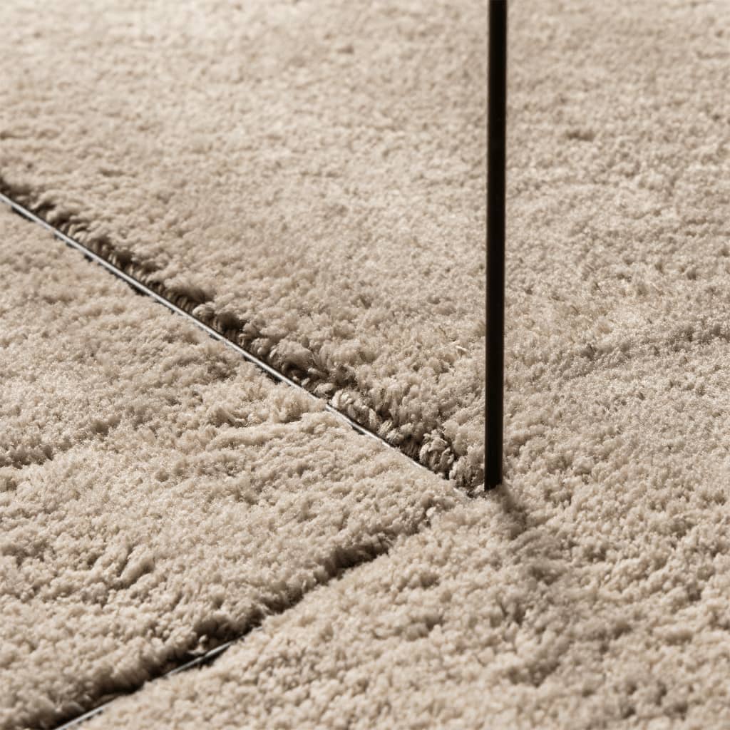 Alfombra De Pelo Corto Suave Lavable Huarte Arena Ø 200 Cm / Vetonek_5