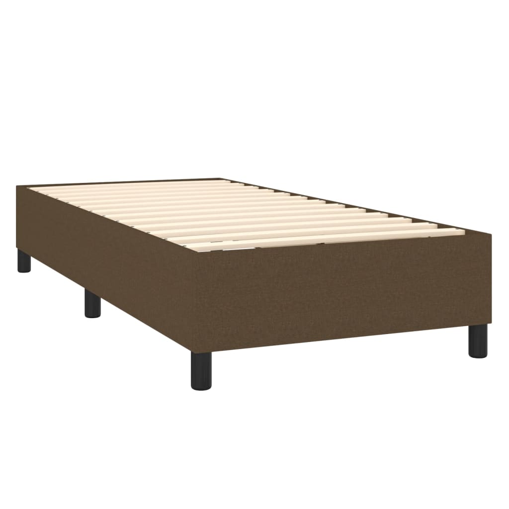 Cama Vica Home Colchón Y Luces Led Tela Marrón Oscuro 80x200cm / Vetonek_3