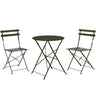 Conjunto de mesa dobrável 60 cm + 2 cadeiras bistrô verde