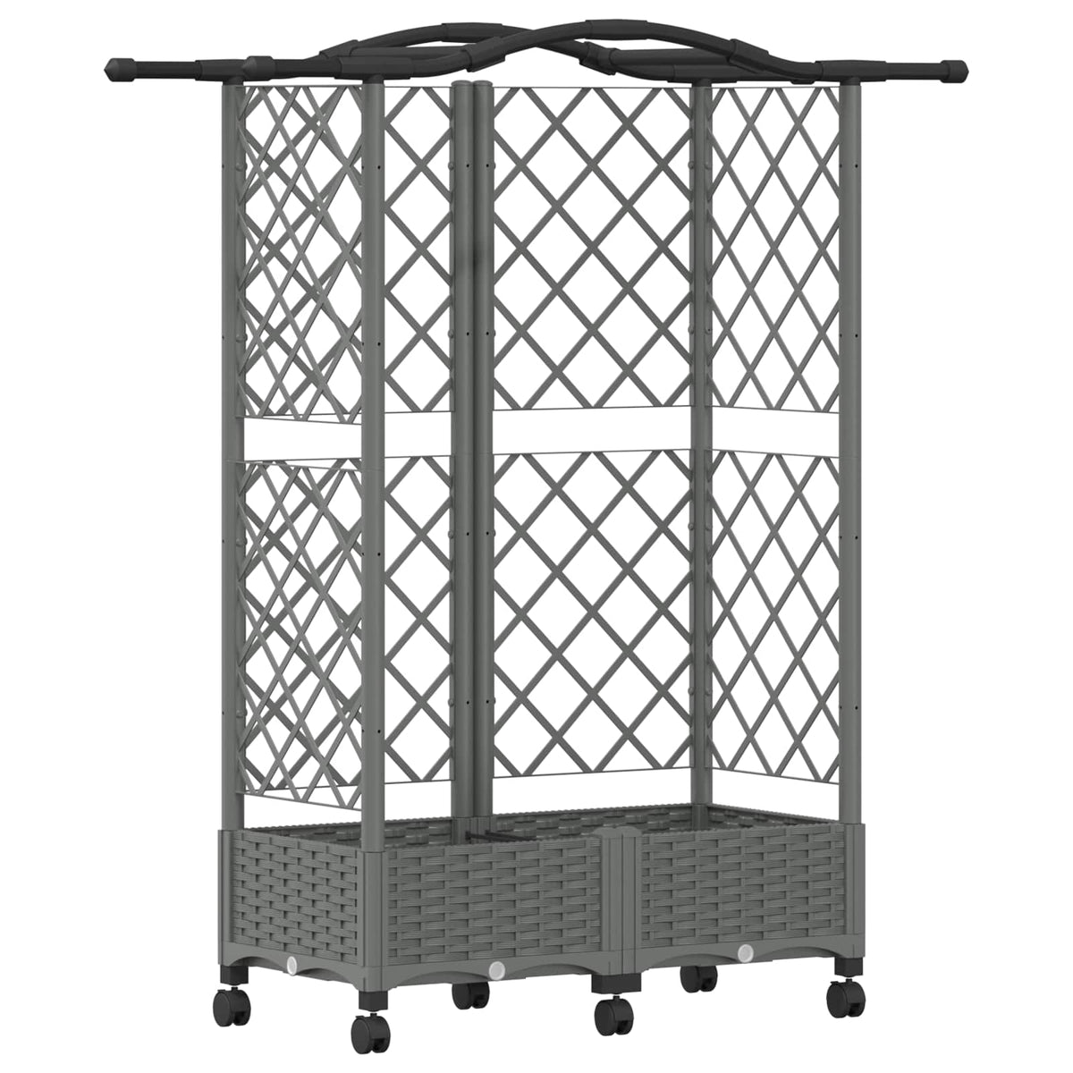 Cama Elevada Con Trellis Y Techo Gris Claro 124 X 40 X 129 Cm_0