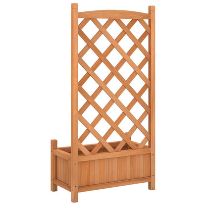 Jardinera Con Enrejado Marrón 55x29,5x110 Cm Madera Maciza De Abeto_5