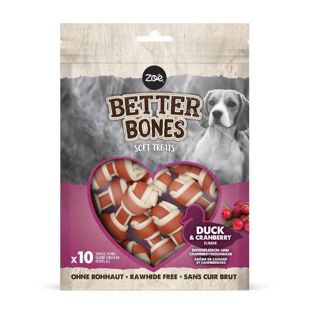 Snack para perros Better Bones sin proteina animal Pato Small Bones 7,5 cm 10 uds Zoë
