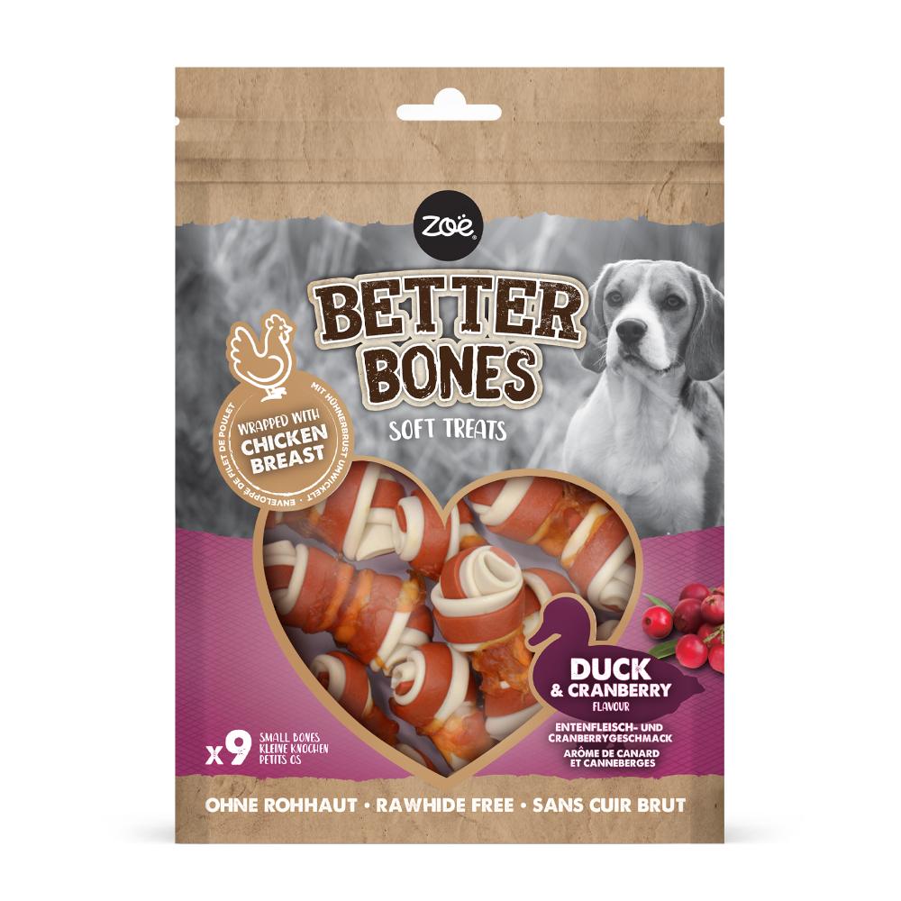 Huesos envueltos para perros Better Bones sin cuero con Pato 7,5 cm 9 uds Zoë