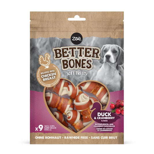 Huesos envueltos para perros Better Bones sin cuero con Pato 7,5 cm 9 uds Zoë