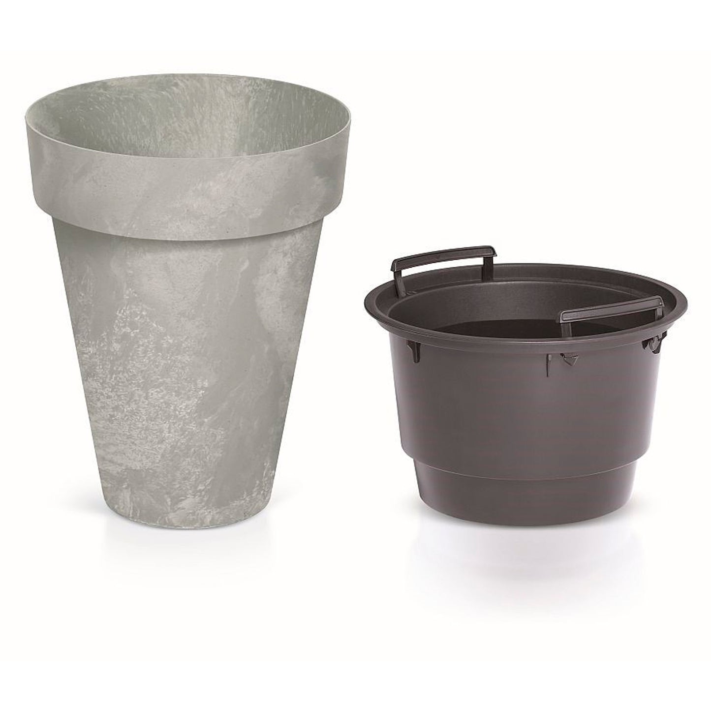 Maceta Cube Slim Beton Effect 25l, Con Depósito, 35,5x35,5x44cm, Color Hormigón