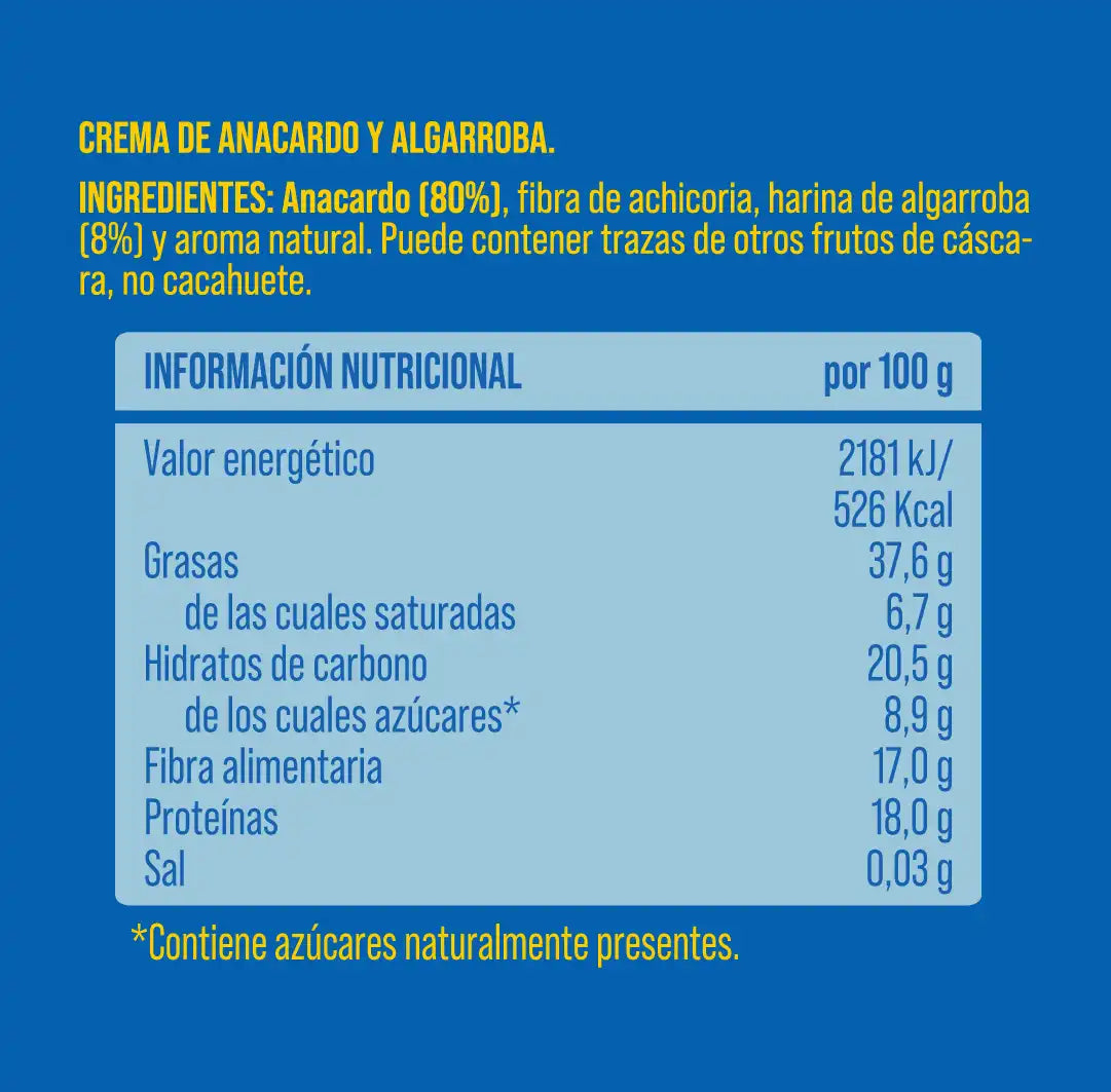 Crema de anacardo y algarroba The Nut Club 200g_1