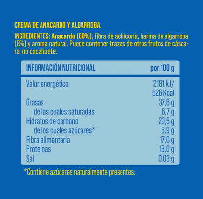 Crema de anacardo y algarroba The Nut Club 200g_1