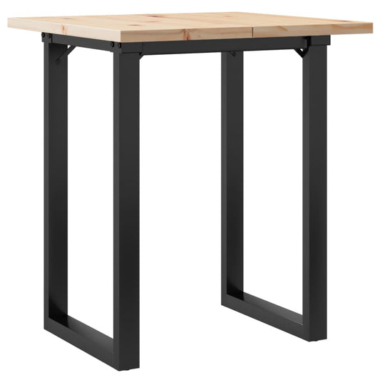 Mesa De Comedor Marco O Madera Maciza Pino Y Acero 60x60x75,5cm_0