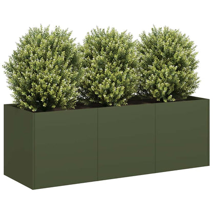 Jardinera De Acero Laminado En Frío Verde Oliva 120x40x40 Cm_1
