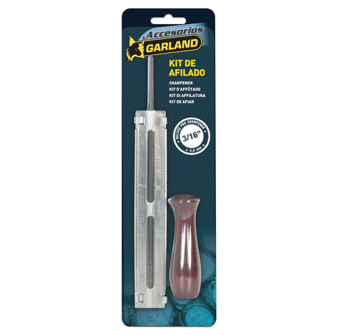Garland - 7199000008 Accesorio Para Motosierras - Kit De Afilado Manual 3/16, Para Pasos De 3/8 Incluye Mango Y Guía._0