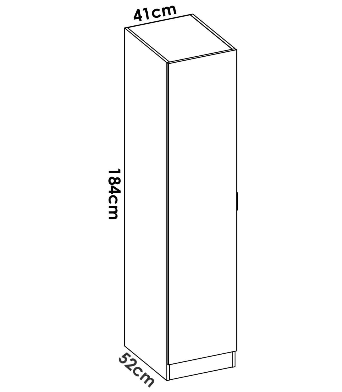 Armario Ropero 1 Puerta Jaen En Acabado Blanco 40.5 Cm(ancho) 184 Cm(altura) 52 Cm(fondo)_3