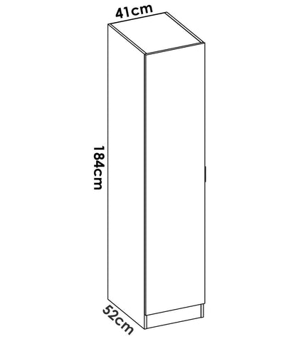 Armario Ropero 1 Puerta Jaen En Acabado Blanco 40.5 Cm(ancho) 184 Cm(altura) 52 Cm(fondo)_3
