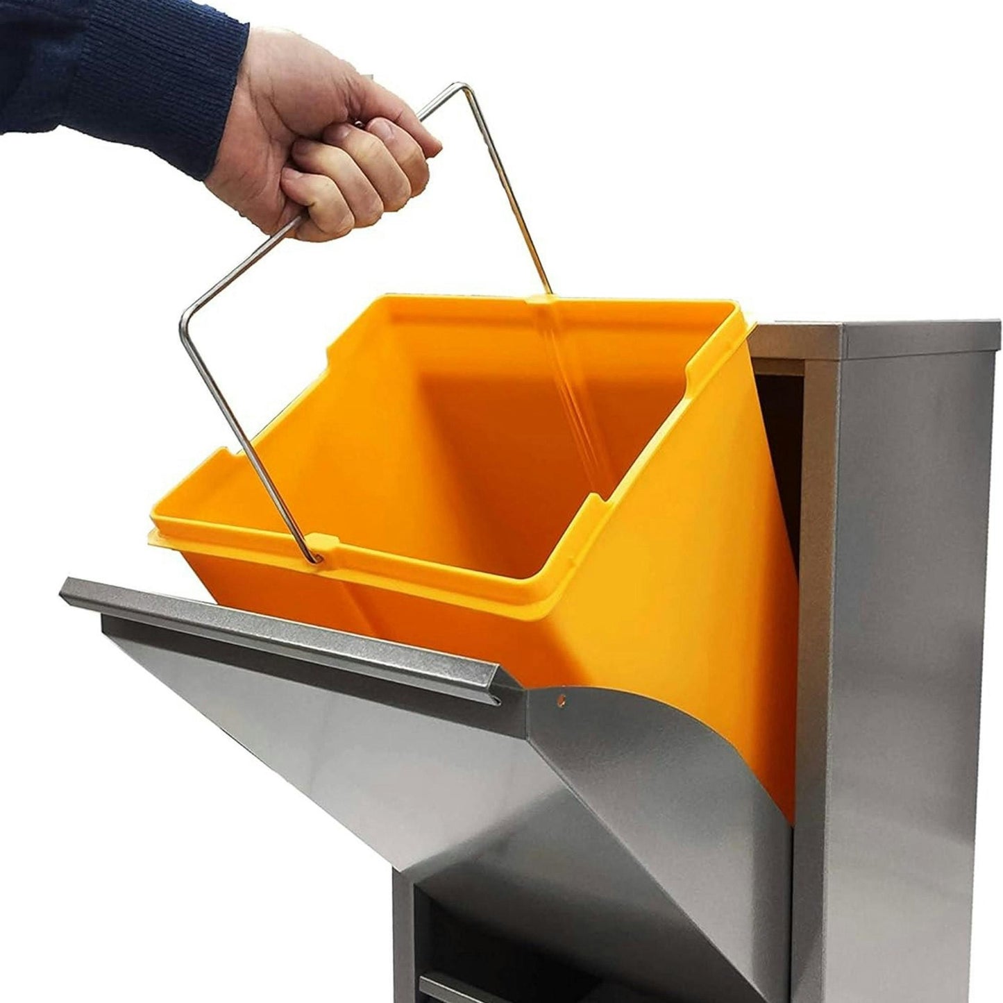 Armário de reciclagem PAT 3 em metal cinzento