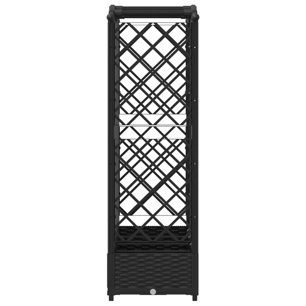 Cama Elevada Con Trellis Y Techo Negro 203,5 X 40 X 123 Cm Pp_3