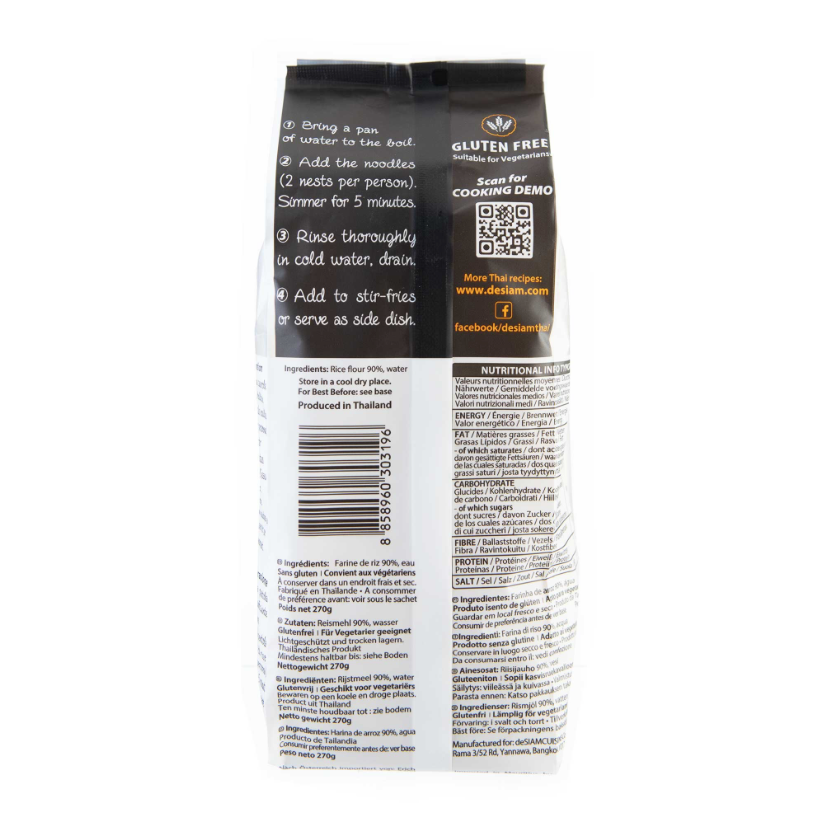 Pad Thai Noodles de Arroz Sin gluten Desiam 270 g