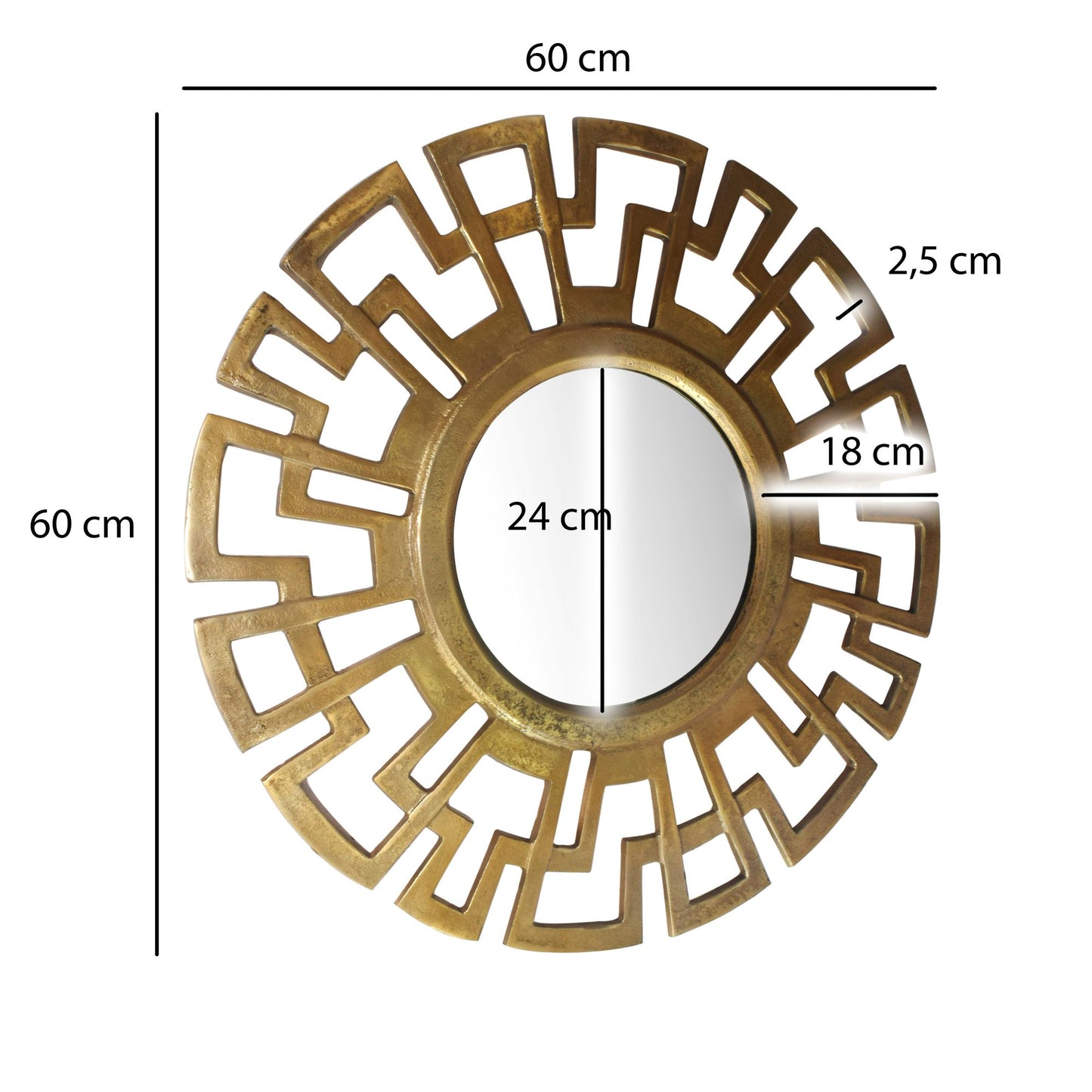 Espejo De Pared Art Deco 60 Cm_3