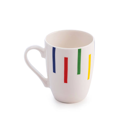 1pc Taza 11cm En Porcelana Con Diseño De Rayas De Colores_0