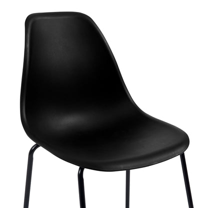 Taburetes De Cocina 4 Unidades Plástico Negro_4