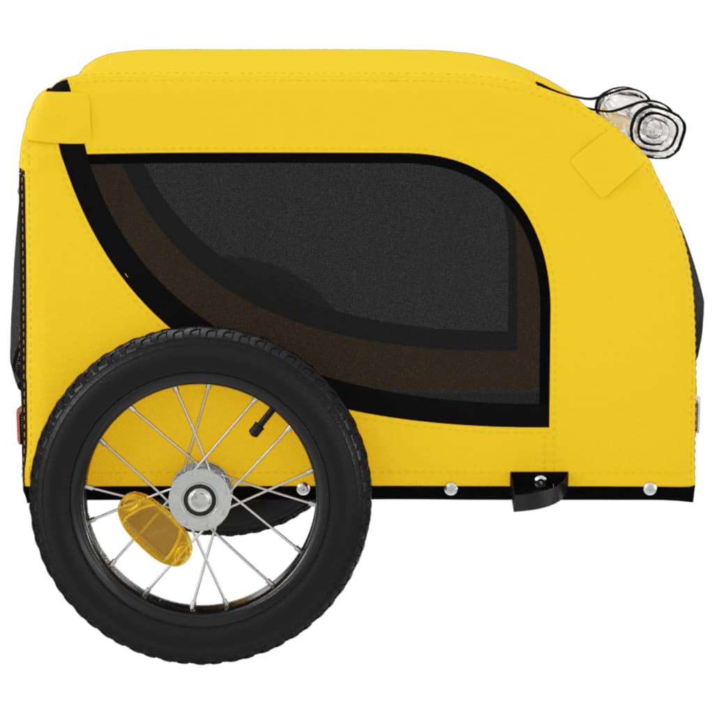 Remolque Bicicleta Mascotas Hierro Tela Oxford Amarillo Negro_5