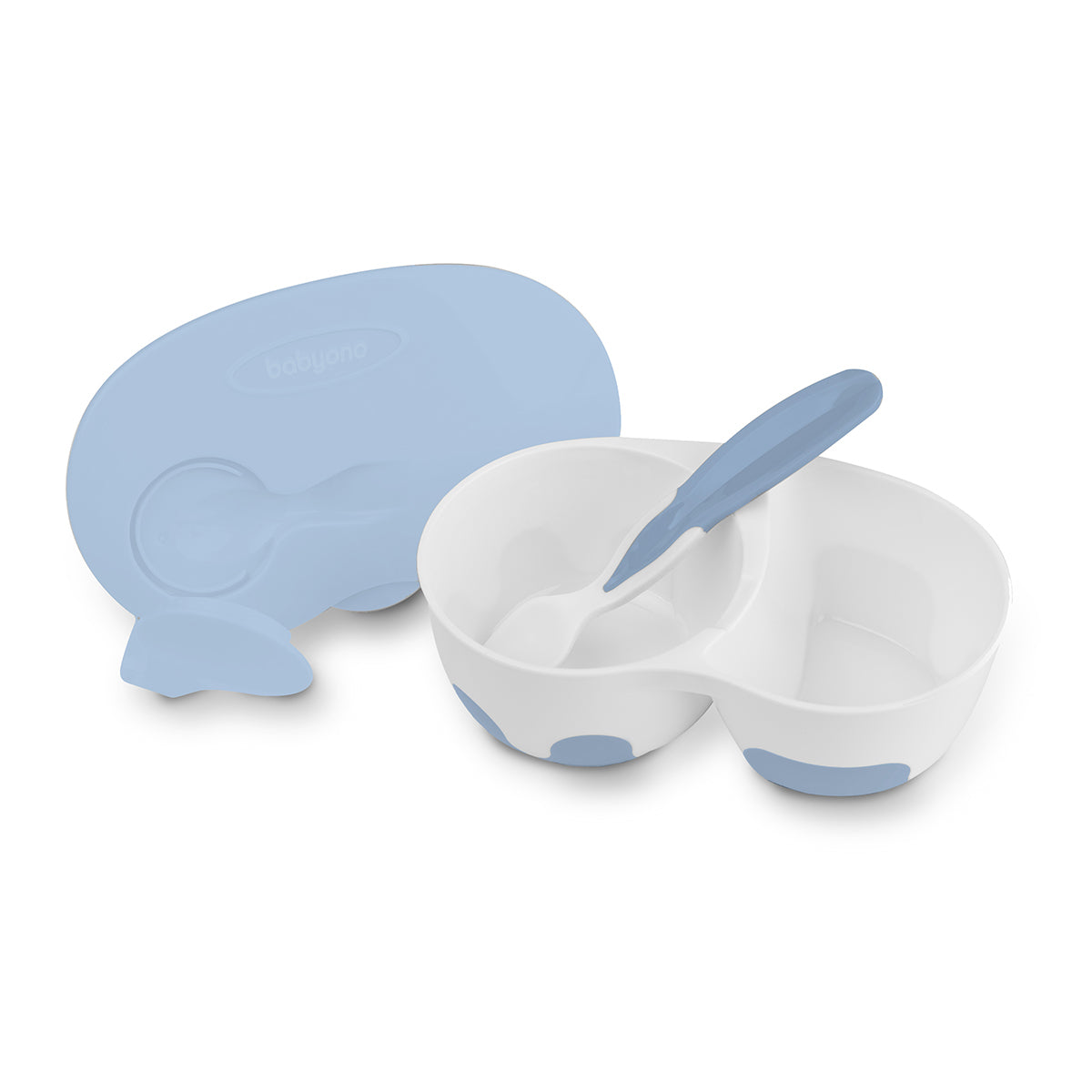 Doble Tupper Infantil 150+200 Ml Con Tapa Y Cuchara Blue_2