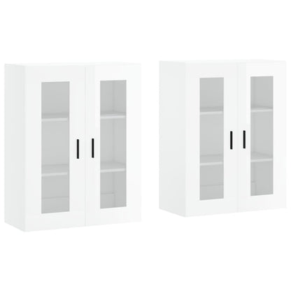 Armarios De Pared 2 Uds Madera De Ingeniería Blanco Brillante_1