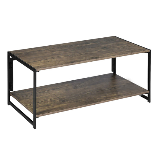 Well Home Mesa De Centro ''ades'' De Estructura De Metal Negro Vintage_0