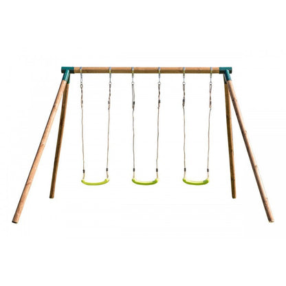 Columpio Triple De Madera Redonda Masgames Etna Xl._0