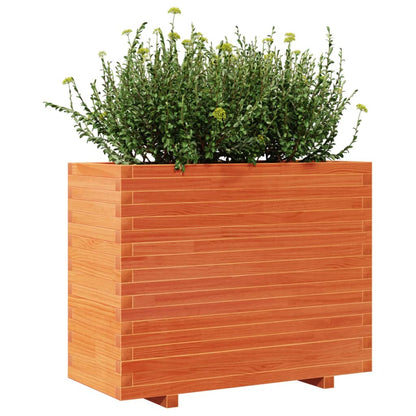 Jardinera Madera Maciza De Pino Marrón Cera 90x40x72 Cm_3