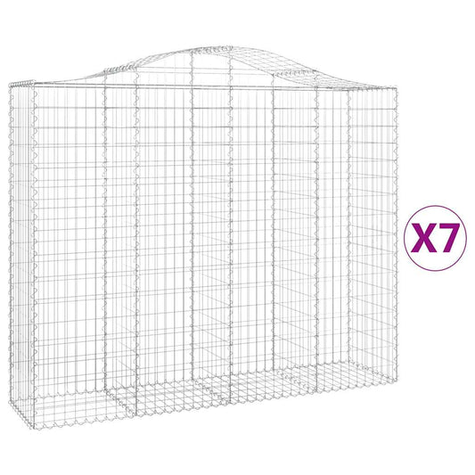 Cestas De Gaviones 7 Uds Forma De Arco Hierro 200x50x160/180 Cm_0