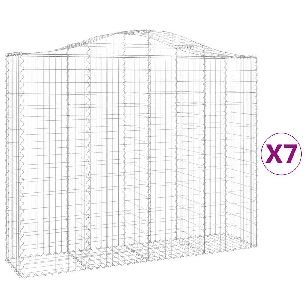 Cestas De Gaviones 7 Uds Forma De Arco Hierro 200x50x160/180 Cm_0