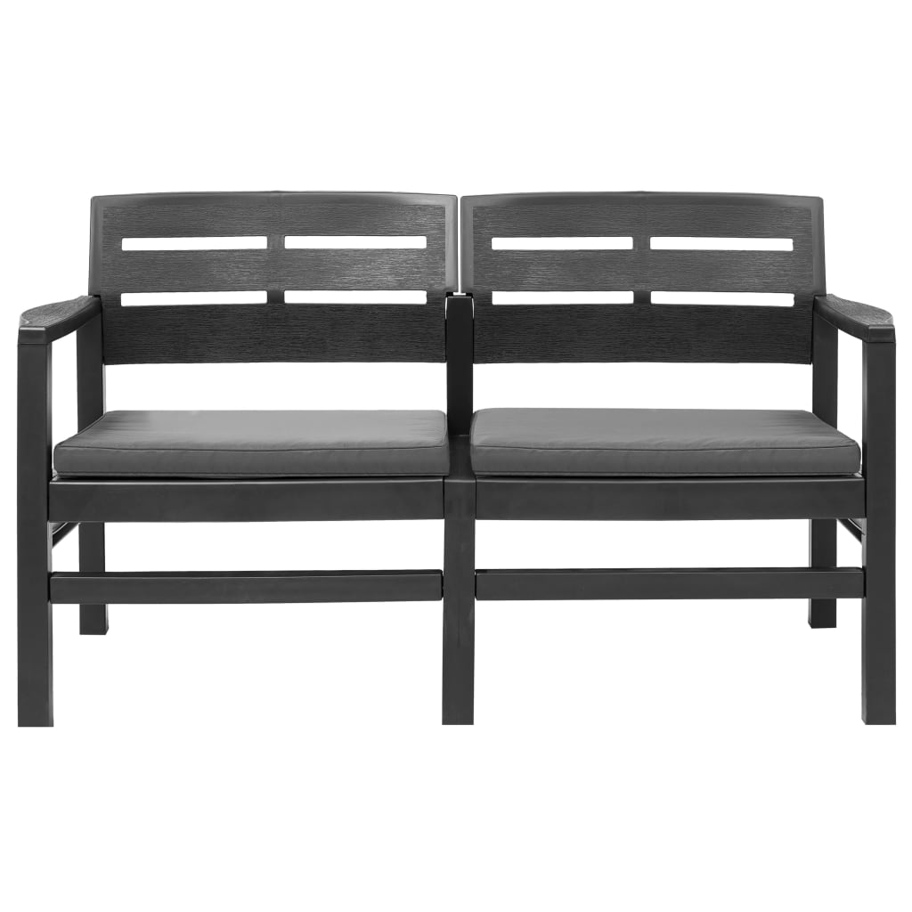 Vidaxl Juego De Muebles De Jardín 4 Piezas Plástico Gris Antracita_1