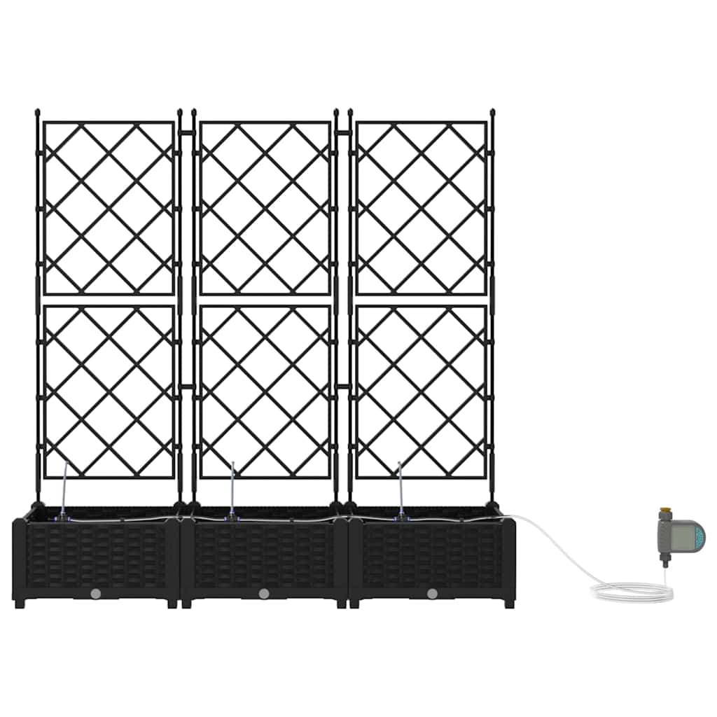 Macetero De Jardín 3 Uds. Negro 120 X 40 X 126 Cm Pp_5