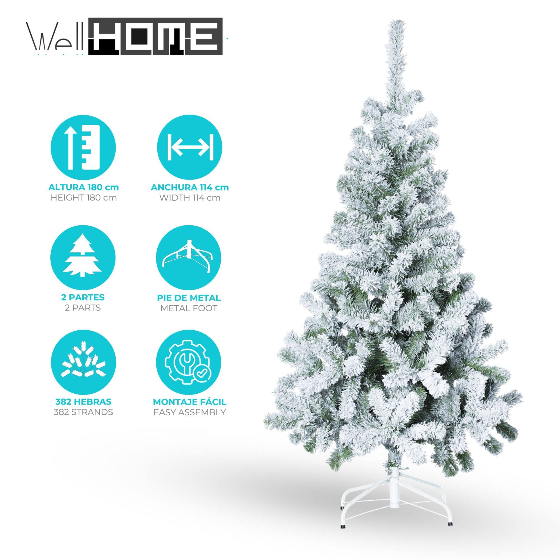 Well Home Abeto Efecto Nevado - Altura De 180 Cm_1