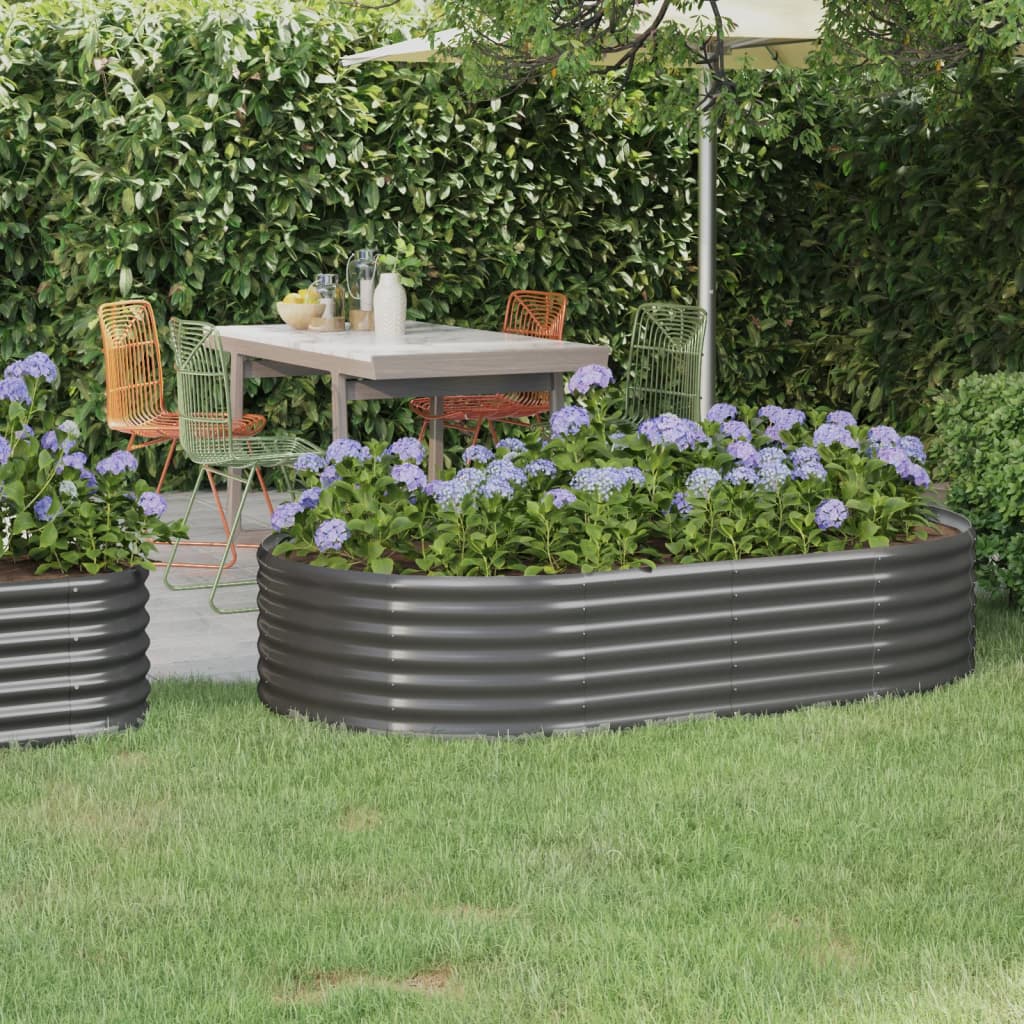 Jardinera Arriate Acero Galvanizado Gris 175x100x36 Cm_1