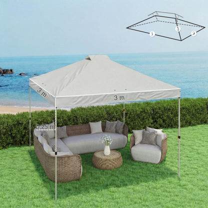 Outsunny Toldo De Pérgola De Recambio 3x3 M Anti-uv50+ Impermeable Blanco_2