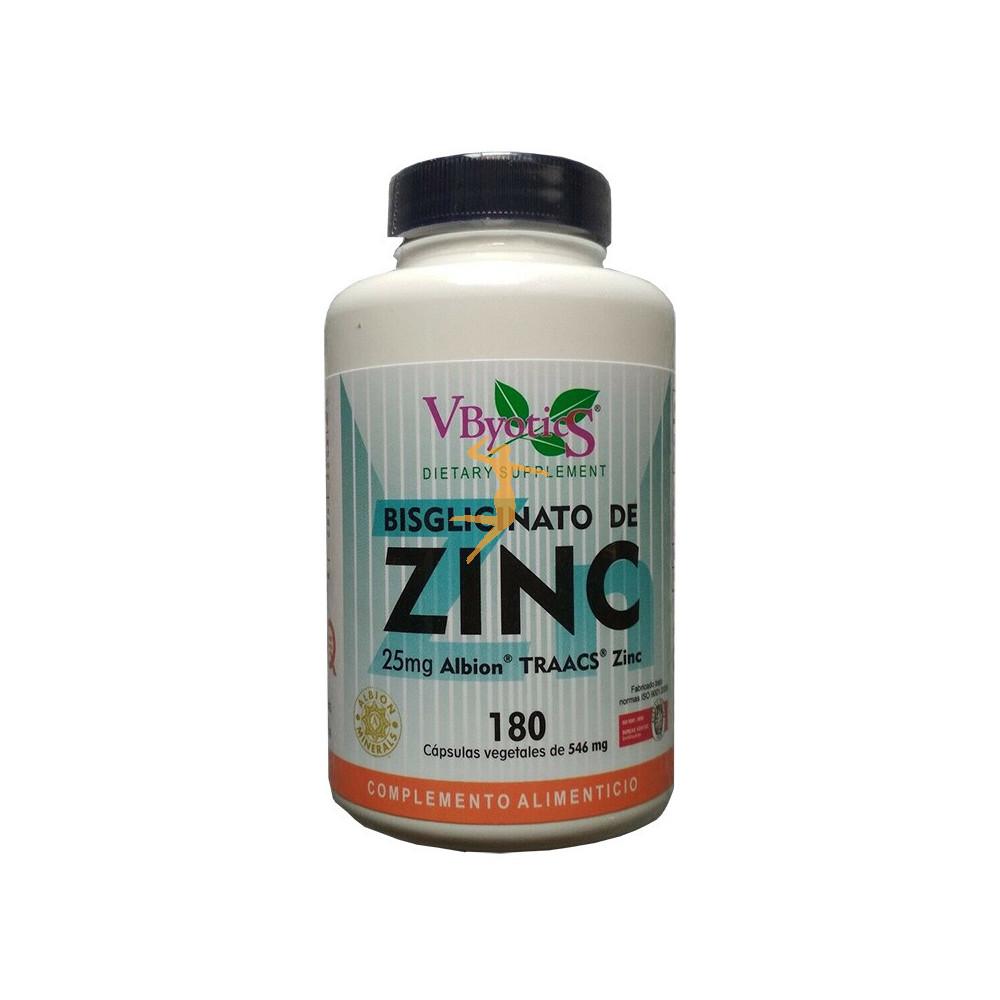 Bisglicinato de Zinco 25 mg Vbyotics 180 cap.