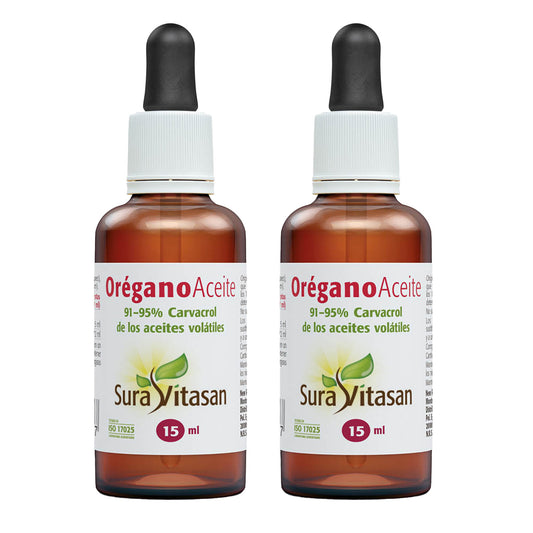 Embalagem de 2 óleos de orégãos selvagens, Sura Vitasan, 15 ml