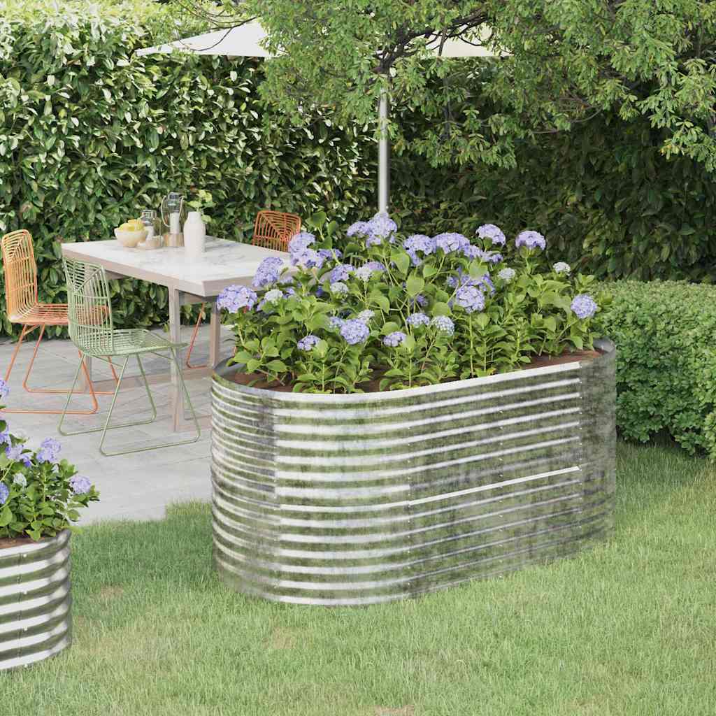 Jardinera Arriate Acero Galvanizado Plata 152x80x68 Cm_1