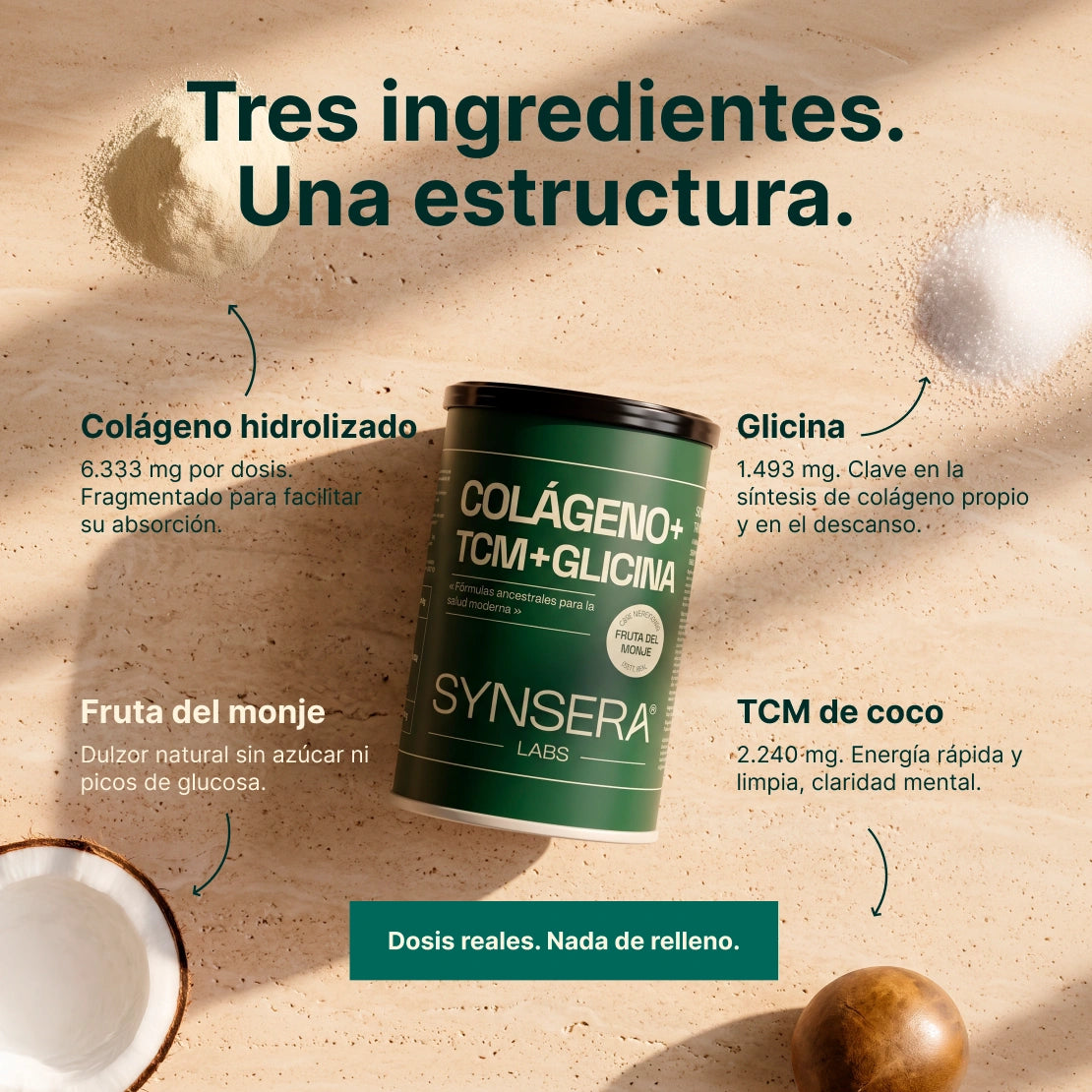 Colágeno + Tcm + Glicina Sabor Vainilla 350 G Synsera Labs_4