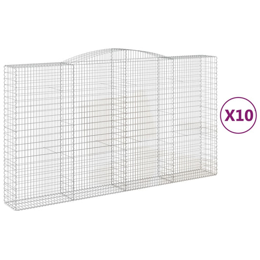 Cestas De Gaviones 10 Uds Forma De Arco Hierro 400x50x220/240cm_0