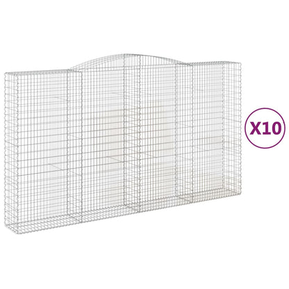 Cestas De Gaviones 10 Uds Forma De Arco Hierro 400x50x220/240cm_0