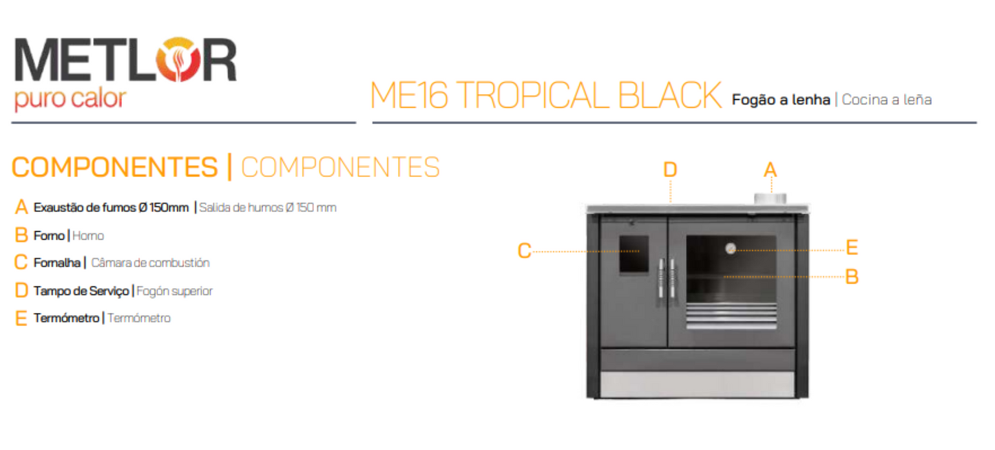 Cocina Tradicional De Leña Modelo Me16 Tropical Black_4