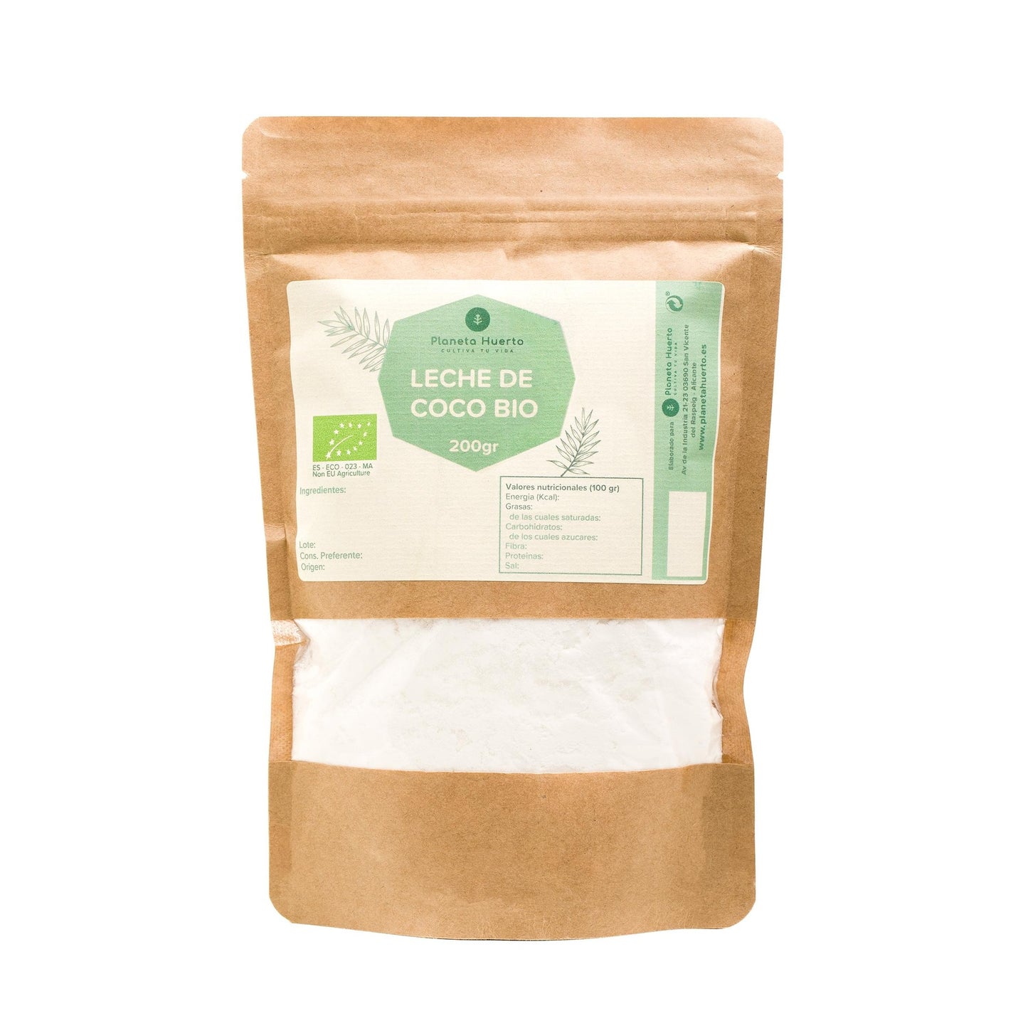 Bebida de coco em pó ECO Planeta Huerto 200 gr