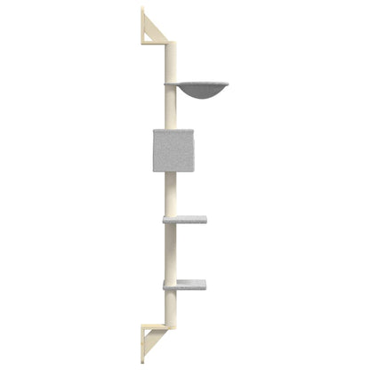 Árbol Rascador Para Gatos De Pared Gris Claro 187 Cm_4