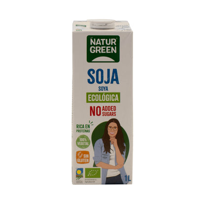 Bebida de soja natural sem açúcar NaturGreen, 1 litro