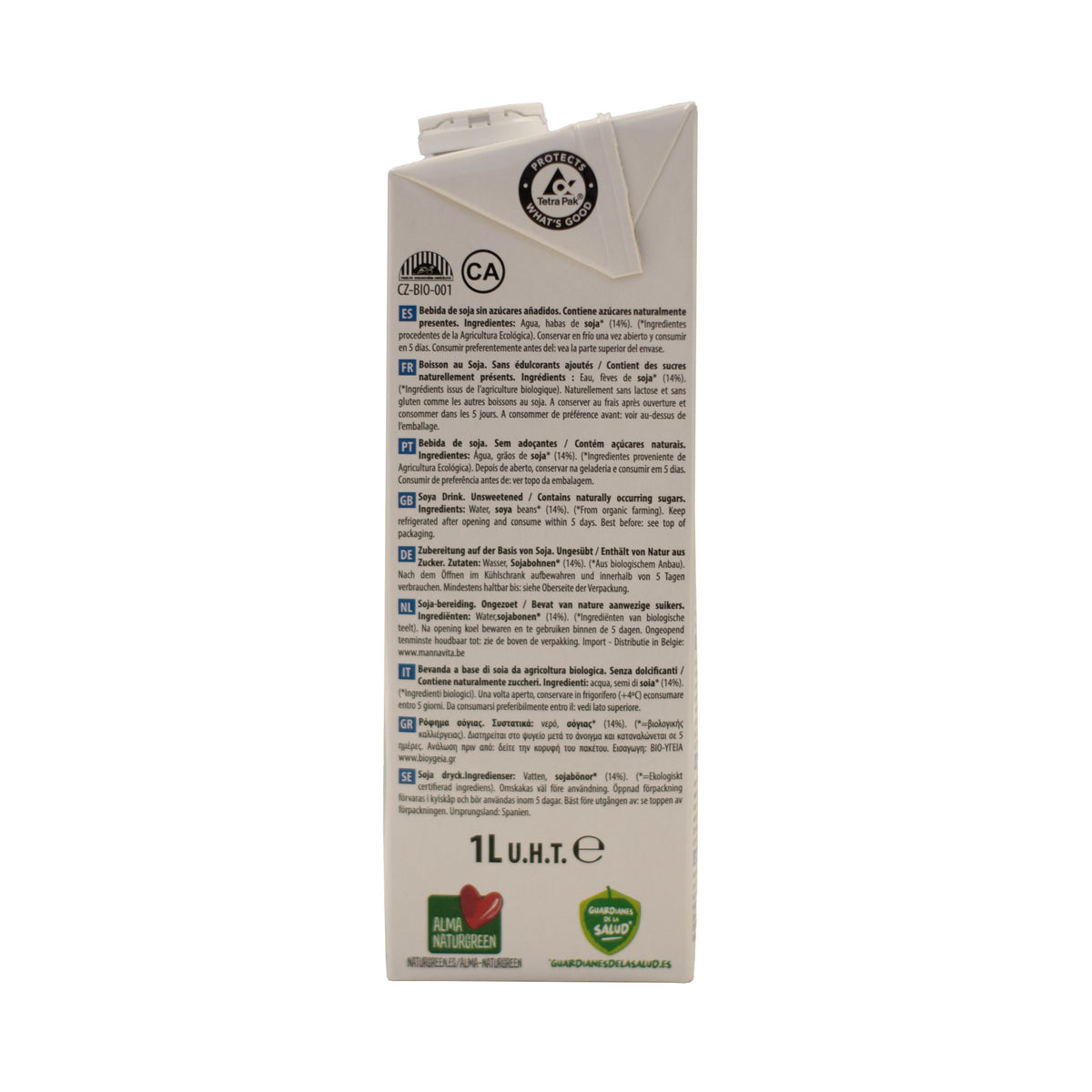 Bebida de soja natural sem açúcar NaturGreen, 1 litro