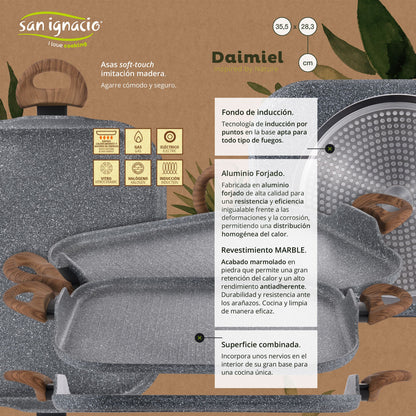 Asador 35.5x28.3cm Aluminio Forjado, Apta Para Inducción, Colección Daimiel_1