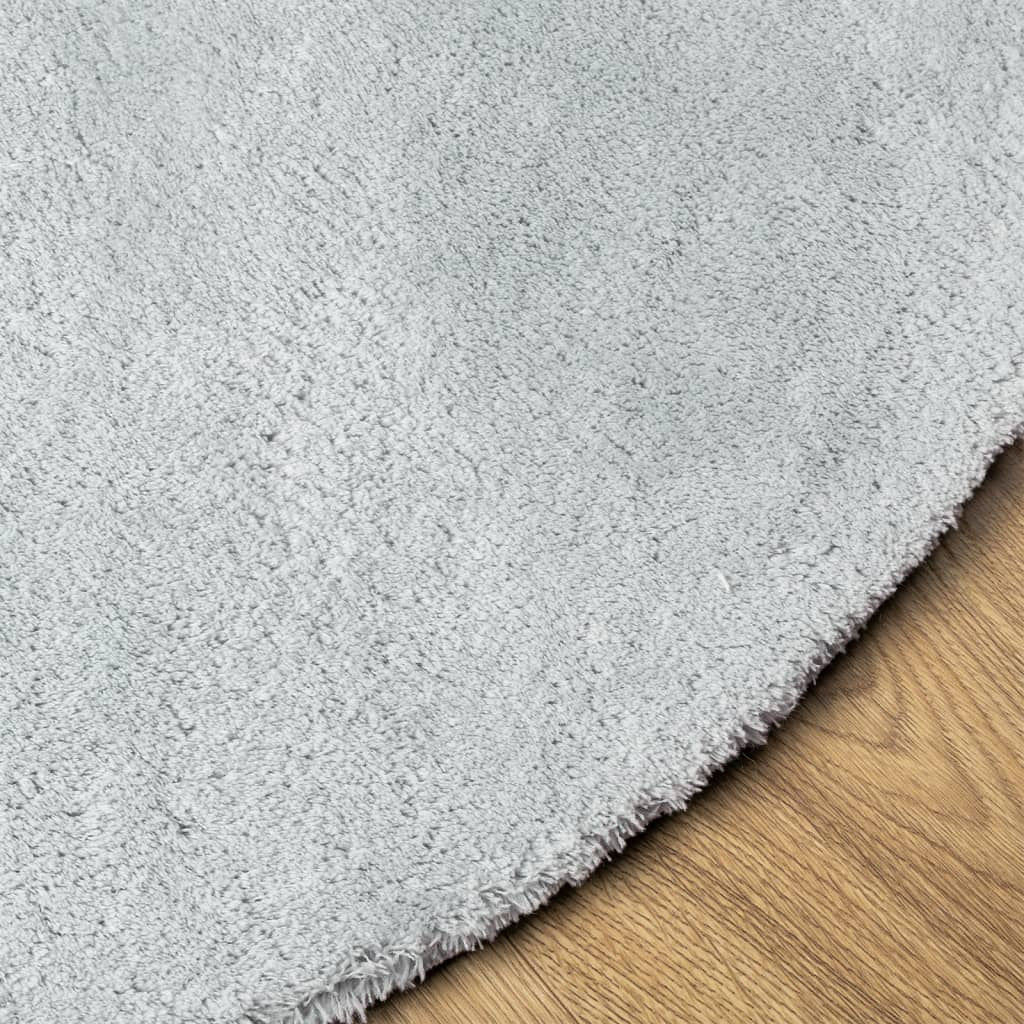 Vidaxl Alfombra De Pelo Corto Suave Lavable Huarte Azul Ø 80 Cm_3