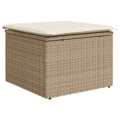 Set De Sofás De Jardín Con Cojines 9 Pzas Ratán Sintético Beige / Vetonek_4