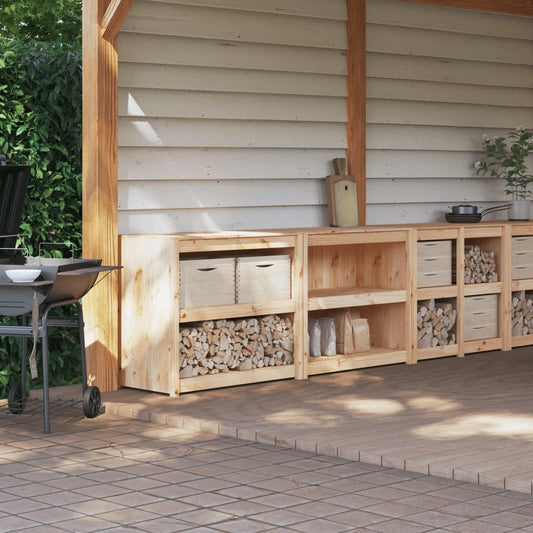 Muebles De Cocina De Exterior 2 Piezas Madera Maciza De Pino_0